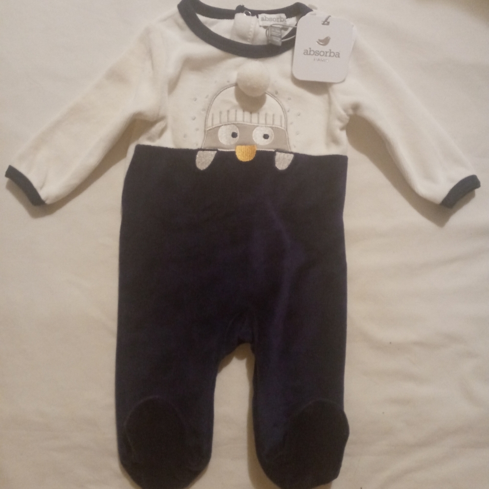 absorba Paris Penguin Footsie, Size- 0-3 M